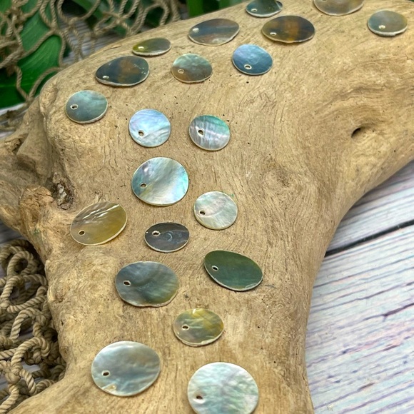 20 Abalone Mother of Pearl Shell Charms Lot in 2 sizes DIY jewelry Making Lot - Picture 4 of 16